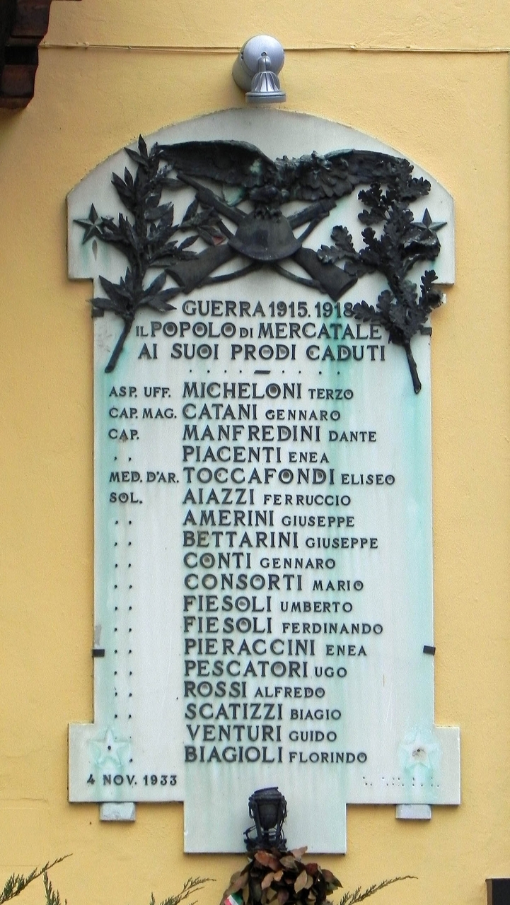soggetto assente (lapide commemorativa ai caduti) - bottega toscana (sec. XX)