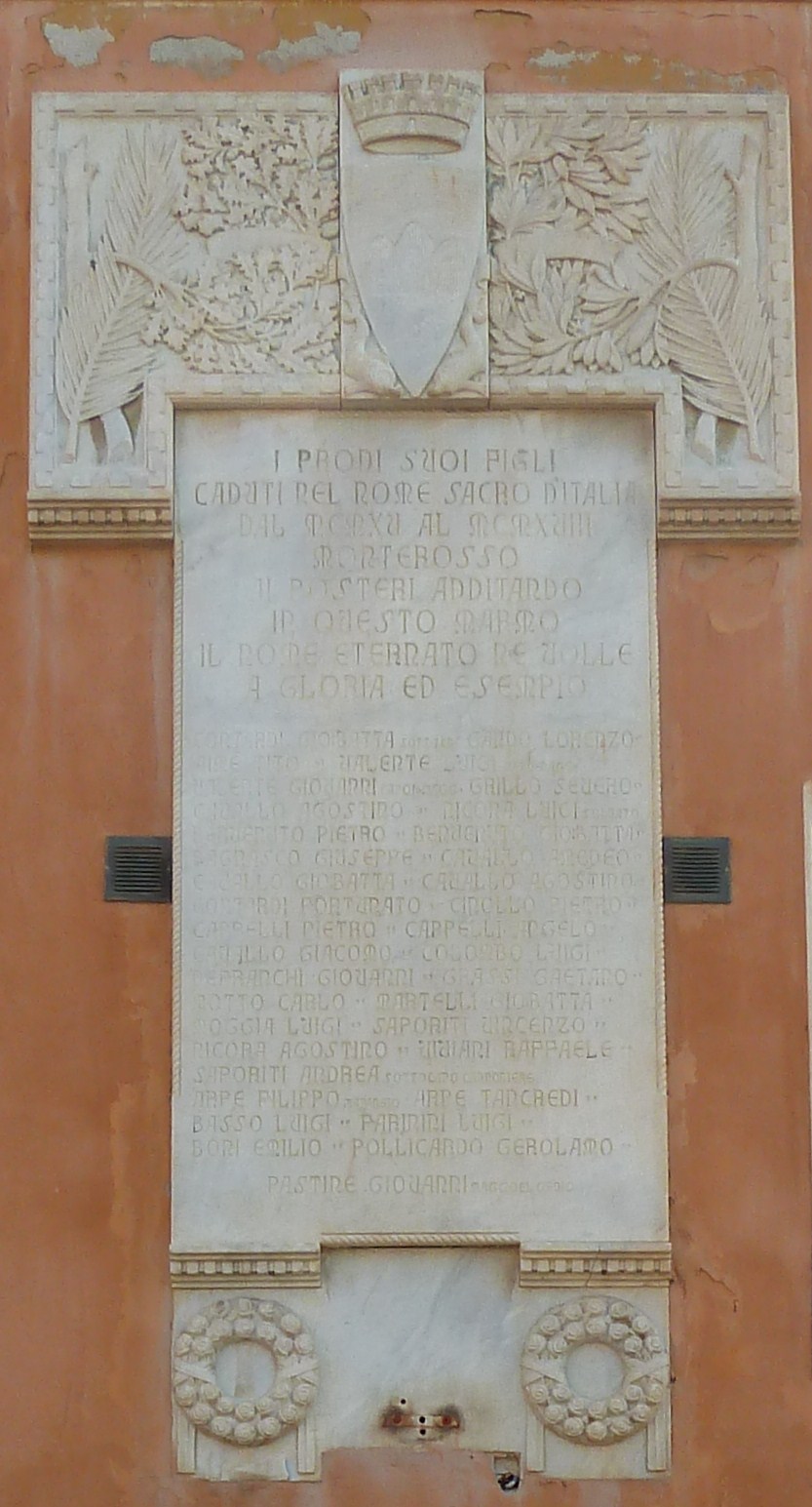 allegoria della forza e della vittoria (lapide commemorativa ai caduti, opera isolata) - ambito ligure (prima metà sec. XX)