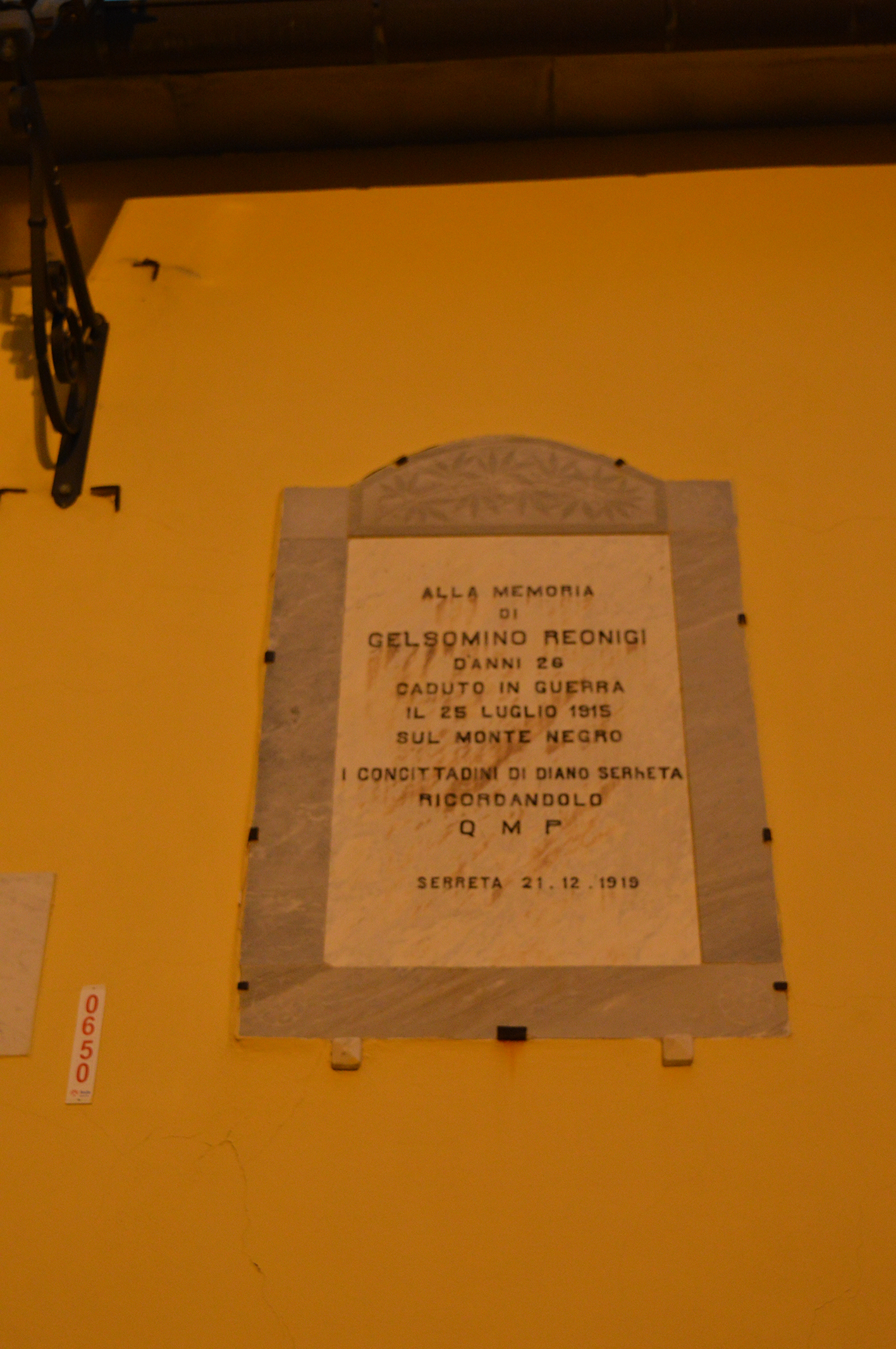 ramo alloro (lapide commemorativa ai caduti) - ambito ligure (prima metà XX)