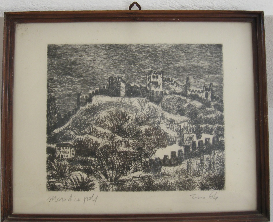 Marostica, veduta di Marostica (stampa) di Zancanaro Antonio detto Zancanaro Tono, Zancanaro Antonio detto Zancanaro Tono, Zancanaro Antonio detto Zancanaro Tono (sec. XX)