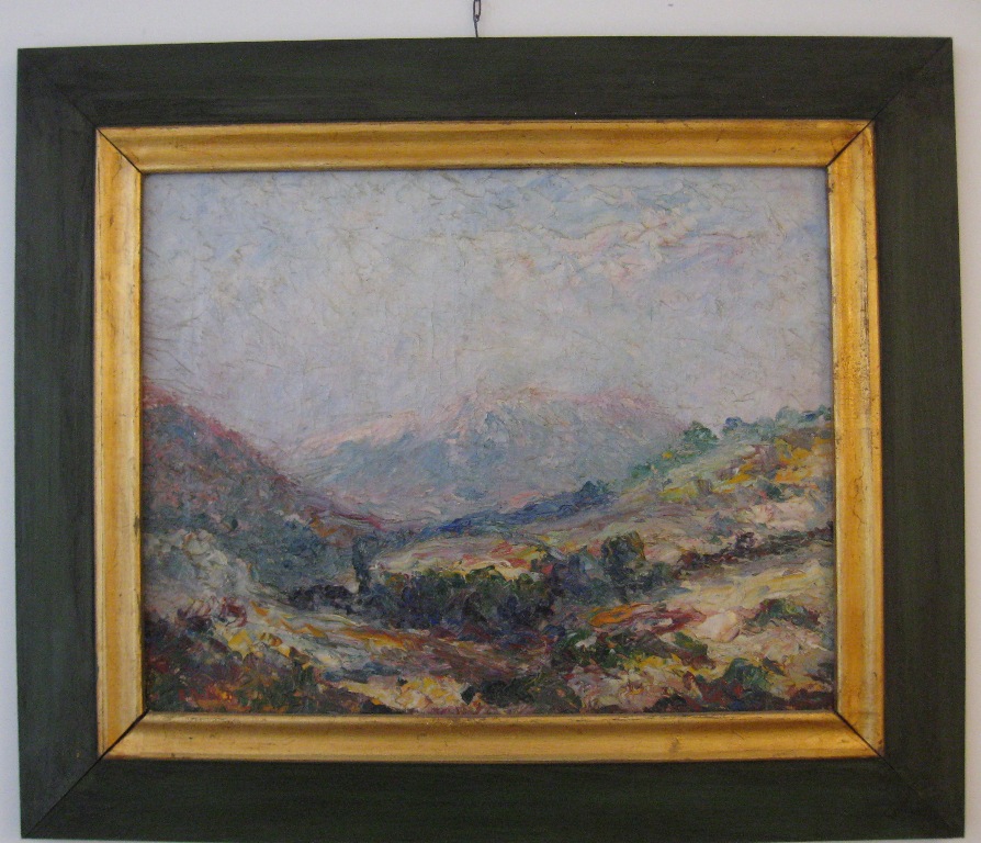 Monti di Oliena, paesaggio montuoso (dipinto) di Ballero Antonio (sec. XX)