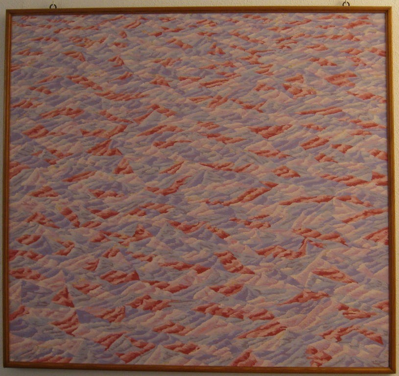 Piccolo rosso d'oltremare, soggetto assente (dipinto) di Battaglia Carlo (sec. XX)
