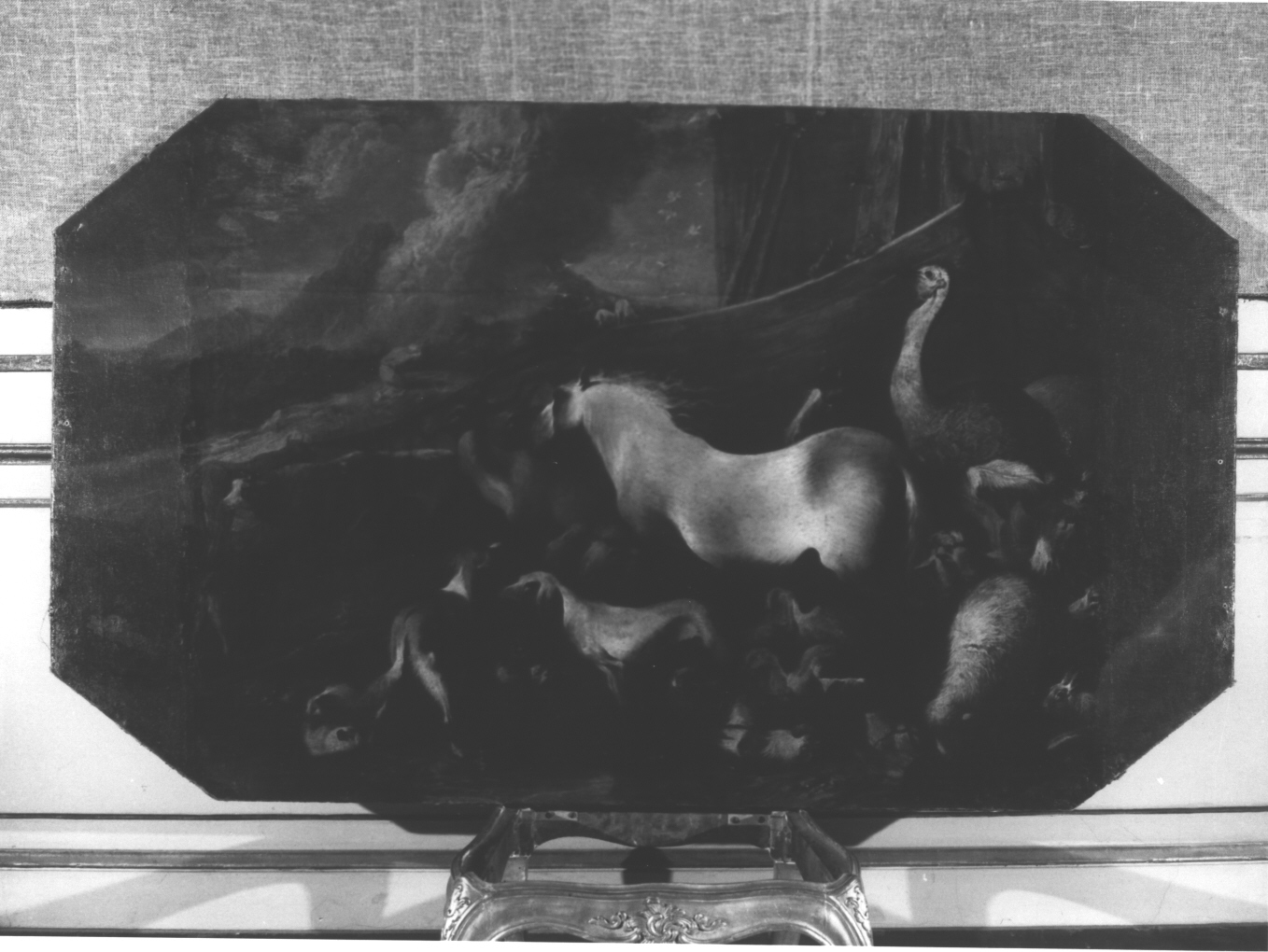 Ingresso degli animali nell'arca, Ingresso degli animali nell'arca (dipinto, opera isolata) di Castiglione Giovanni Benedetto detto Grechetto (scuola) (metà sec. XVII)