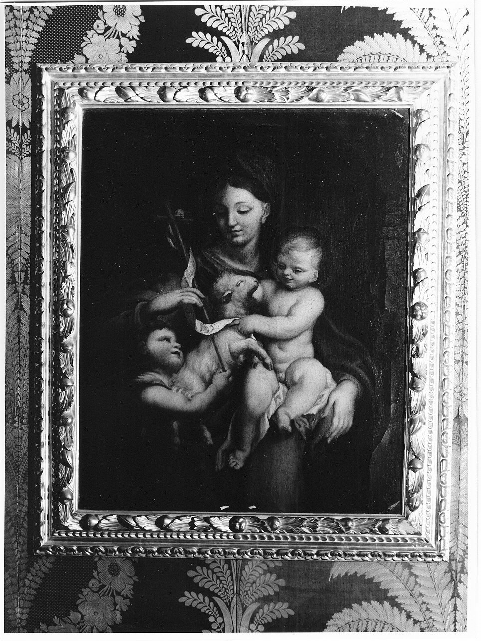 Madonna col Bambino e San Giovannino, Madonna con Bambino e San Giovannino (dipinto, opera isolata) di Piola Antonio Maria (fine sec. XVII)