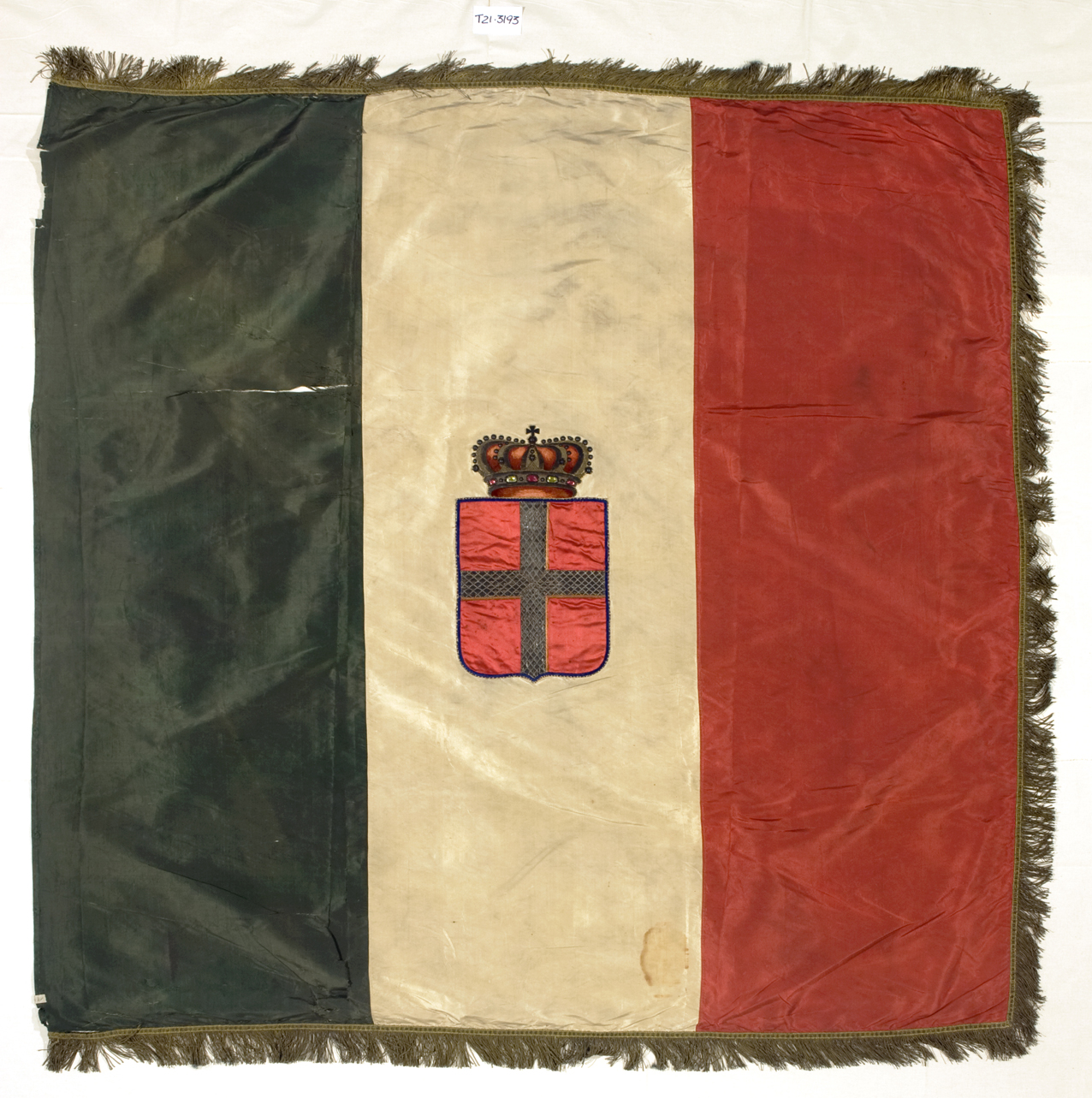 soggetto assente (bandiera) - manifattura italiana (metà sec. XIX)