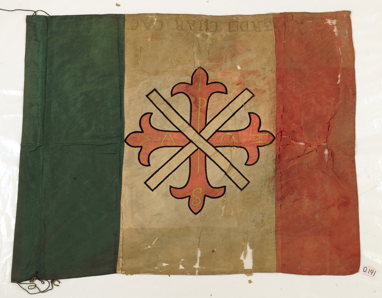 soggetto assente (bandiera, insieme) - manifattura Italia meridionale (terzo quarto sec. XIX)