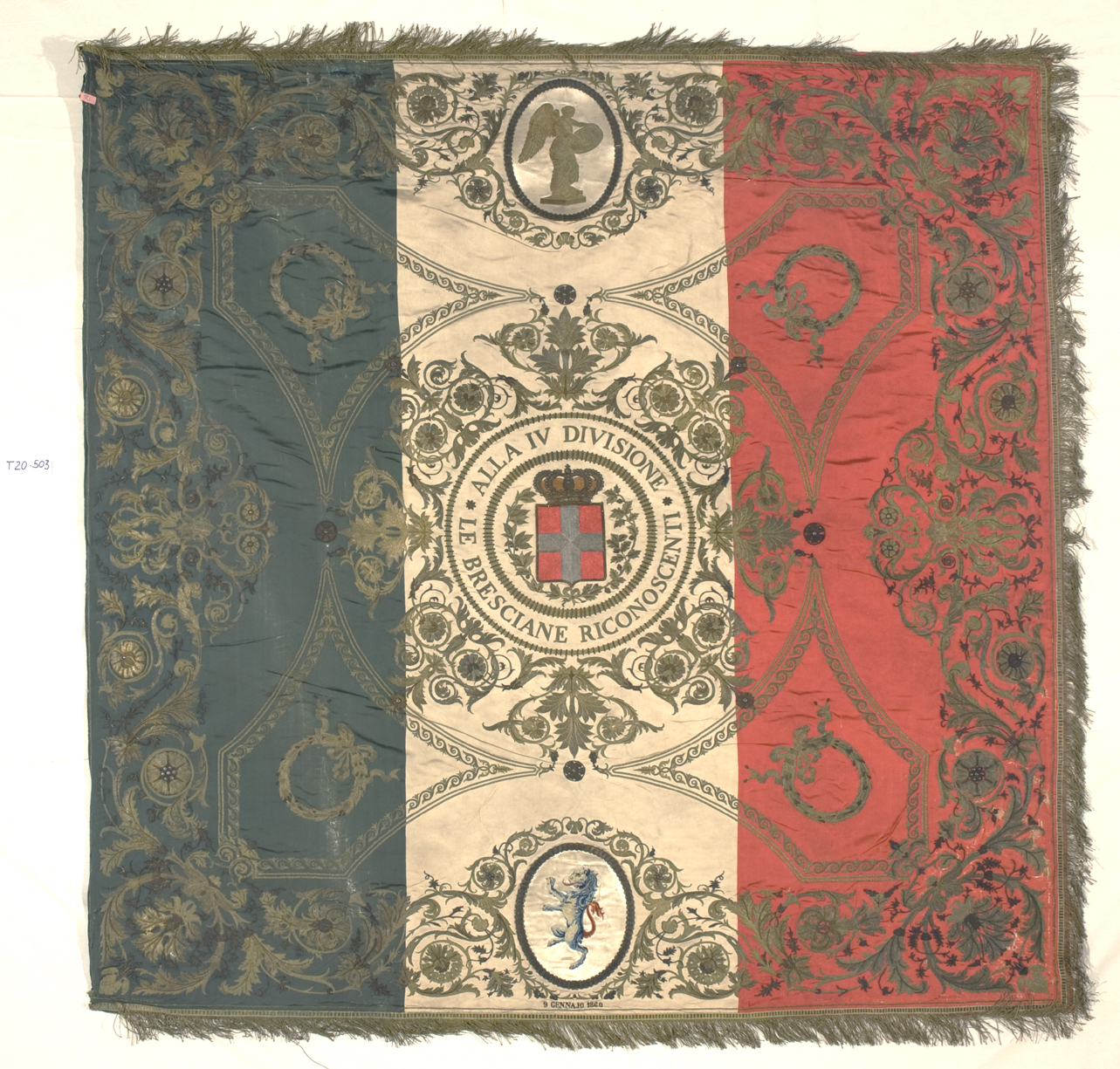 Vittoria (bandiera, insieme) - manifattura bresciana (terzo quarto sec. XIX)