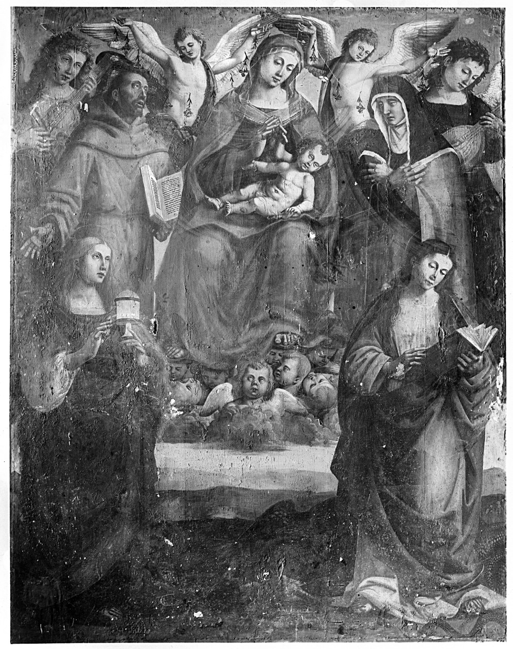 Arezzo - Museo Statale d'Arte Medievale e Moderna - Madonna con bambino, L. Signorelli (negativo) di Signorelli Luca, Gabinetto fotografico del Polo Museale Fiorentino (laboratorio) (primo quarto XX)