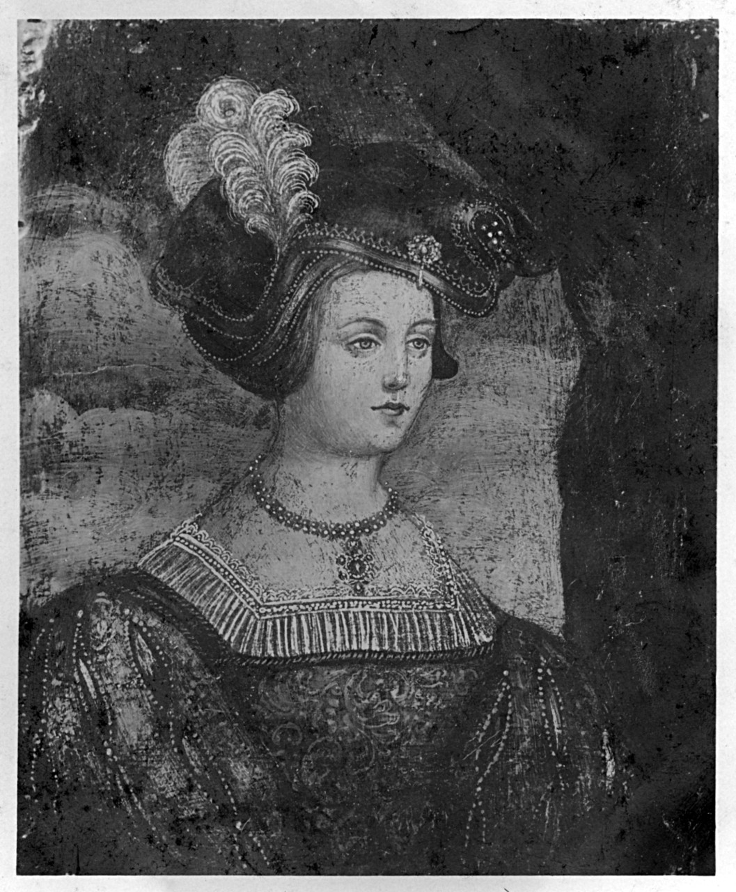 Arezzo - Collocazione ignota - Ritratto di Anna Bolena; tela (negativo) di Holbein Hans il Giovane (attr), Gabinetto fotografico del Polo Museale Fiorentino (laboratorio) (primo quarto XX)