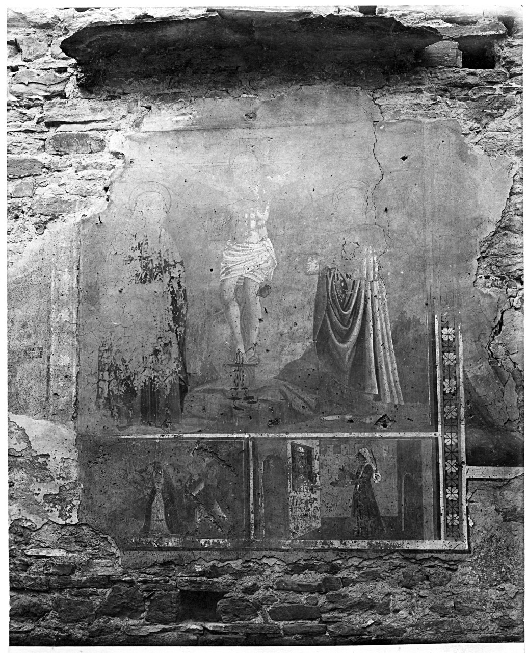 Arezzo - fraz. Rigutino - Ca' di Lando - affresco (negativo) di Piero della Francesca (scuola), Perazzo, Vincenzo (primo quarto XX)