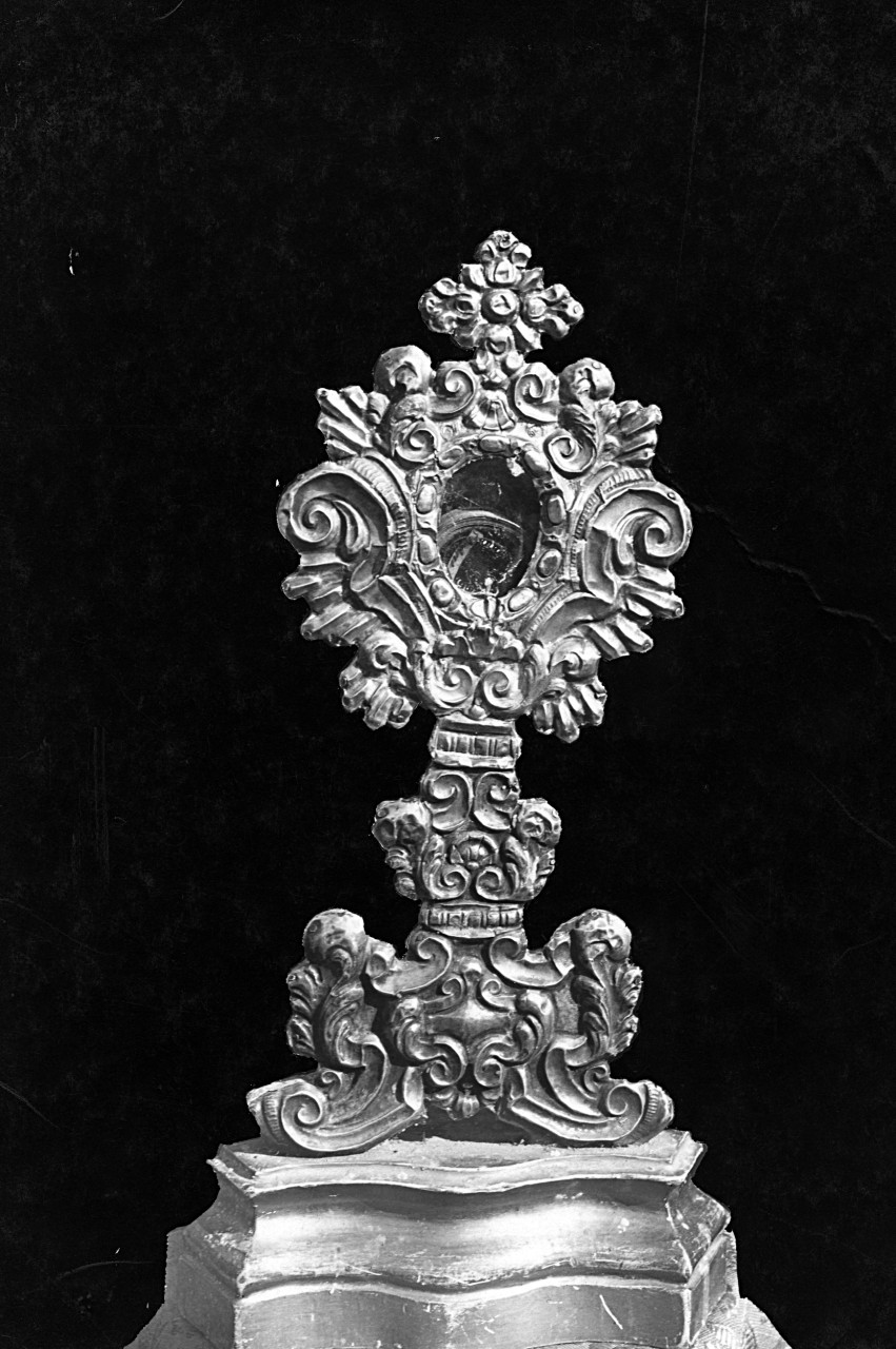Badia Tedalda- collocazione ignota - reliquiario ad ostensorio (negativo) di Gabinetto fotografico del Polo Museale Fiorentino (laboratorio) - bottega aretina (primo quarto XX)