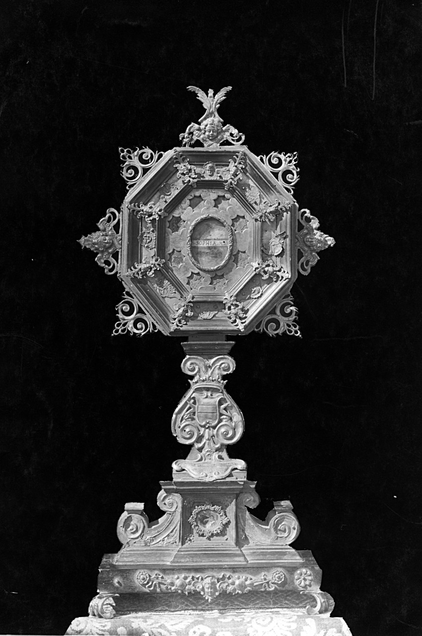 Badia Tedalda - collocazione ignota - Reliquiario ad ostensorio (negativo) di Gabinetto fotografico del Polo Museale Fiorentino (laboratorio) - bottega toscana (primo quarto XX)