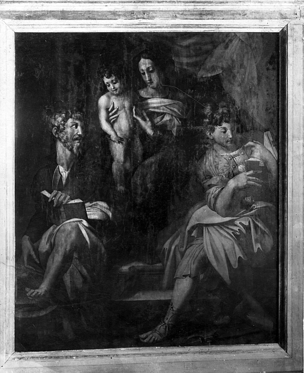 Bibbiena - Chiesa di Santa Maria del Sasso - chiesa inferiore, seconda cappella a sinistra - Tavola; Madonna con Bambino e Santi; G. Lappoli (negativo) di Lappoli Giovanni Antonio, Gabinetto fotografico del Polo Museale Fiorentino (laboratorio) (primo quarto XX)