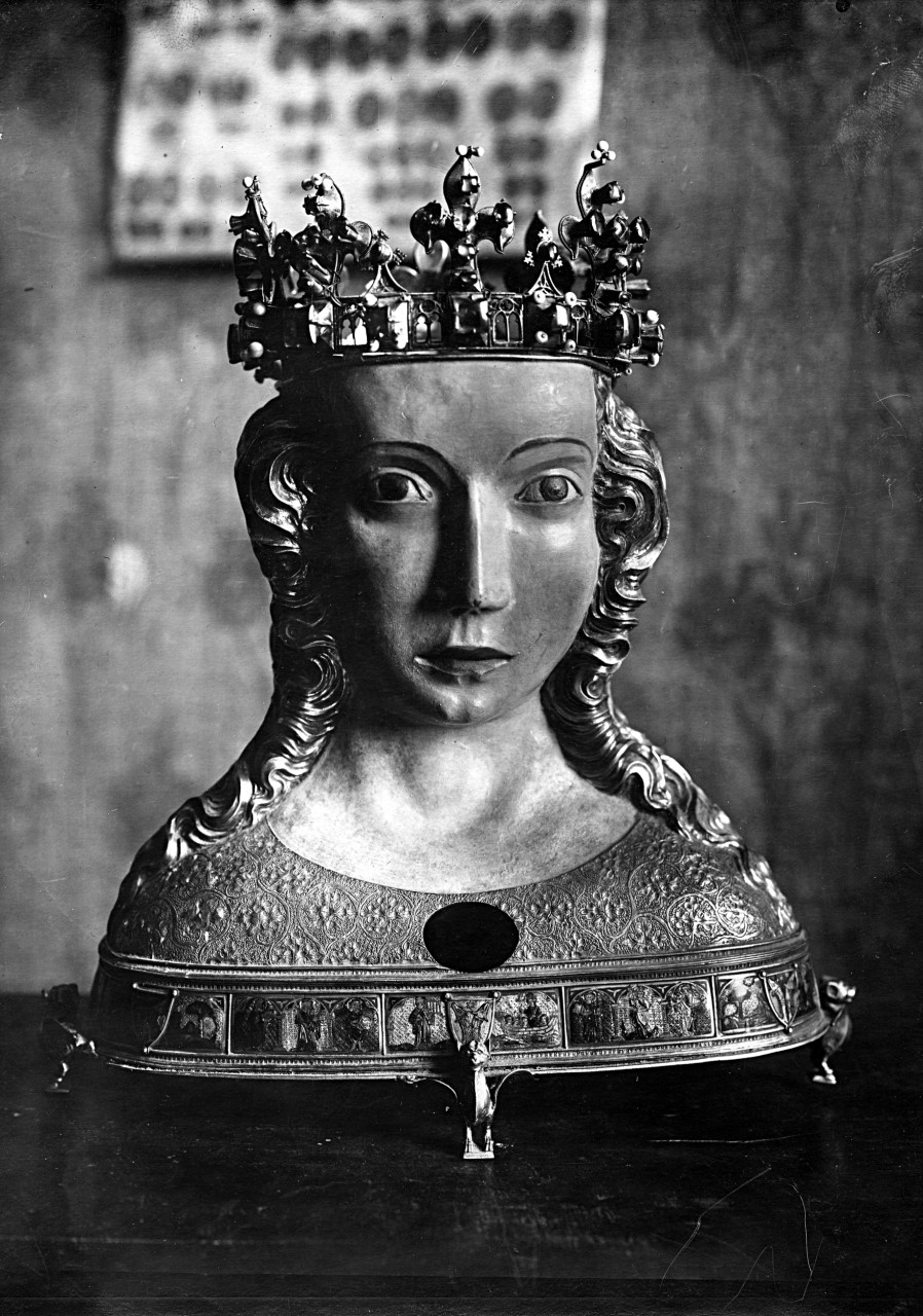 Castiglion Fiorentino - Pinacoteca - Busto reliquiario di Sant'Orsola; argento dorato, inciso e cesellato (negativo) di Gabinetto fotografico del Polo Museale Fiorentino (laboratorio) - manifattura renana, manifattura parigina (primo quarto XX)