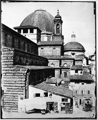 Firenze - Chiesa di San Lorenzo - esterno lato destro (negativo) di John Brampton Philpot (metà XIX)