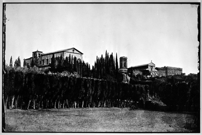 Firenze - Veduta di San Miniato al monte e di San Francesco (negativo) di John Brampton Philpot (metà XIX)