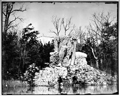 Firenze -Villa di Pratolino - Statua dell'Appennino (negativo) di John Brampton Philpot (metà XIX)