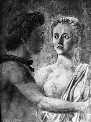 Arezzo - Chiesa di San Francesco - Affreschi Cappella Bacci - Fascia superiore destra - Sepoltura d'Adamo (negativo) di Piero della Francesca, Perazzo N (primo quarto XX)