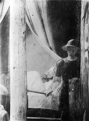 Arezzo - Chiesa di San Francesco - Affreschi Cappella Bacci - Fascia inferiore, lato destro - Sogno di Costantino (negativo) di Piero della Francesca, Perazzo N (primo quarto XX)