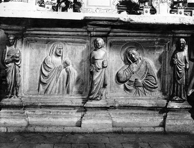 Arezzo - Chiesa di San Niccolò - Altare maggiore - Paliotto in marmo (negativo) di Gabinetto fotografico del Polo Museale Fiorentino (laboratorio) - bottega aretina (inizio XX)