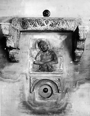 Arezzo - Chiesa di San Niccolò - elementi decorativi scolpiti (negativo) di Gabinetto fotografico del Polo Museale Fiorentino (laboratorio) - bottega aretina (inizio XX)