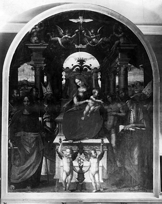 Arezzo - Museo Statale d'Arte Medievale e Moderna - Madonna in trono con Santi (negativo) di Pecori Domenico, Perazzo, N (primo quarto XX)