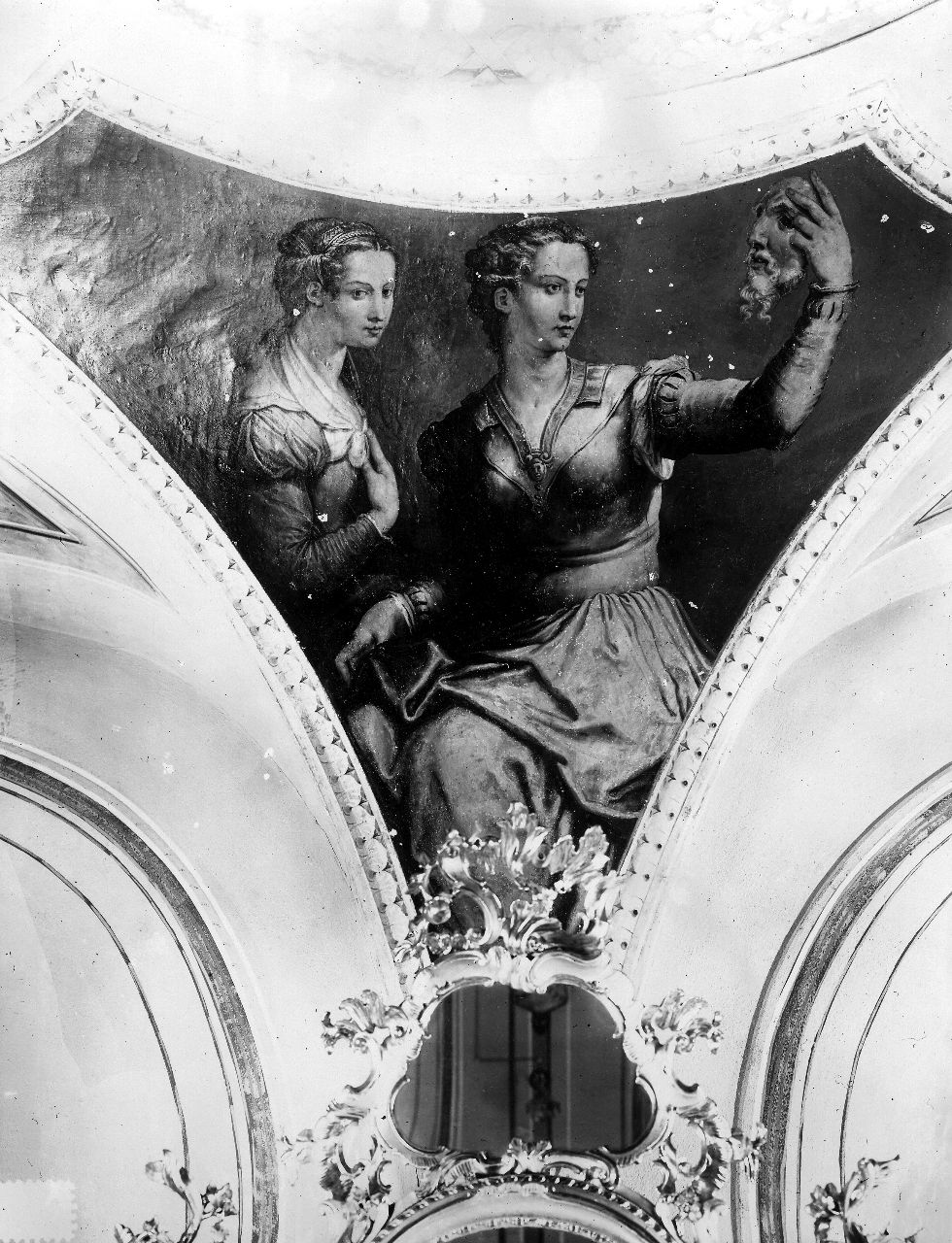 Arezzo - Casa del Vasari - soffitto affrescato nel salotto dell'Orfeo: Muse (negativo) di Vasari Giorgio, Gabinetto fotografico del Polo Museale Fiorentino (laboratorio) (inizio XX)