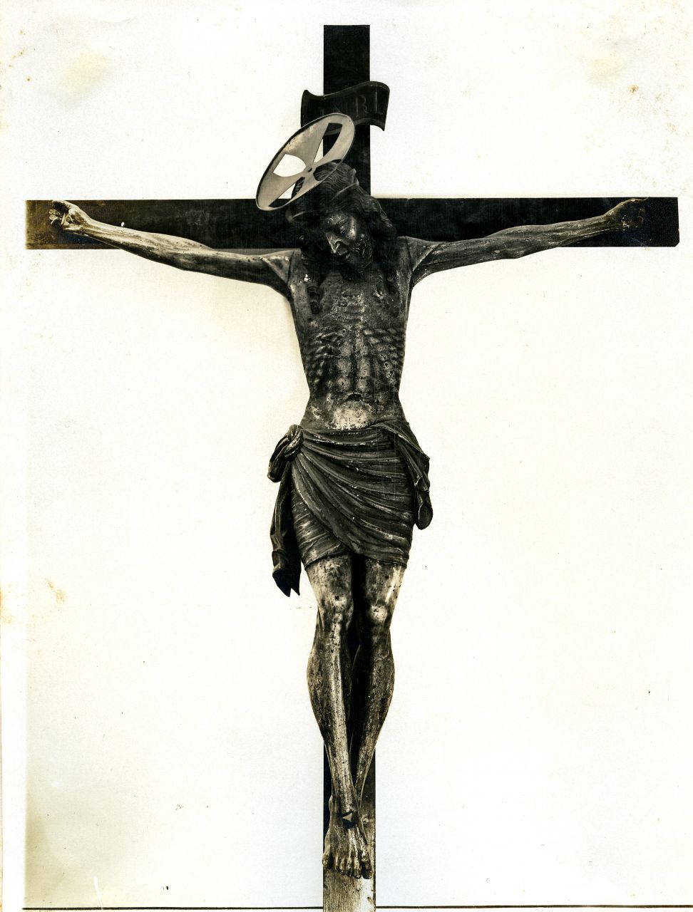 Arezzo- Conservatorio di S. Caterina- Crocifisso (negativo) di Gabinetto fotografico del Polo Museale Fiorentino (laboratorio) - bottega aretina (inizio XX)