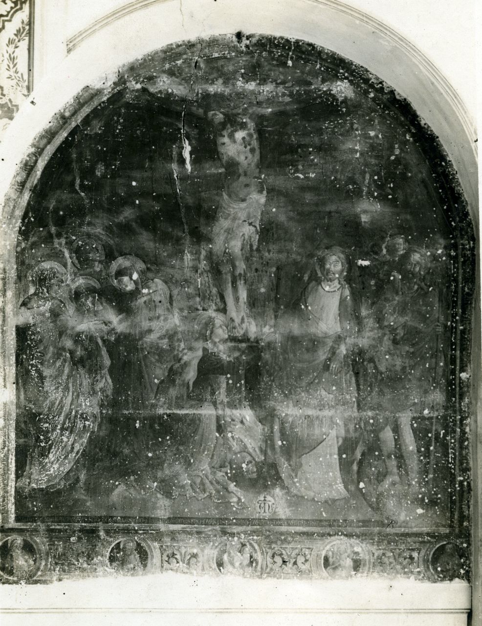 Arezzo- Conservatorio di S. Caterina- Affresco- Crocifissione (negativo) di Spinelli Parri, Gabinetto fotografico del Polo Museale Fiorentino (laboratorio) (inizio XX)
