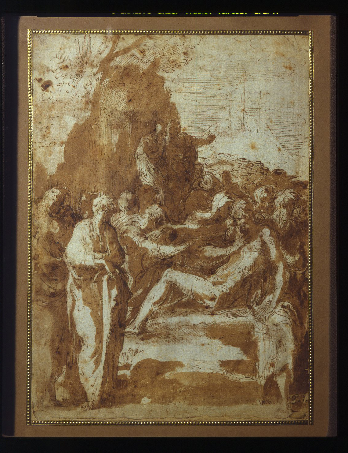 deposizione di Cristo nel sepolcro (disegno, opera isolata) di Mazzola Francesco detto Parmigianino (sec. XVI)