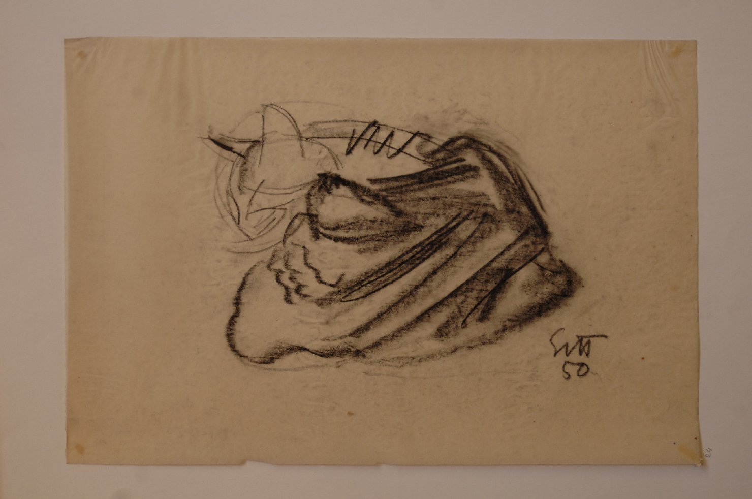 gatto (disegno, opera isolata) di Settala Giorgio (sec. XX)