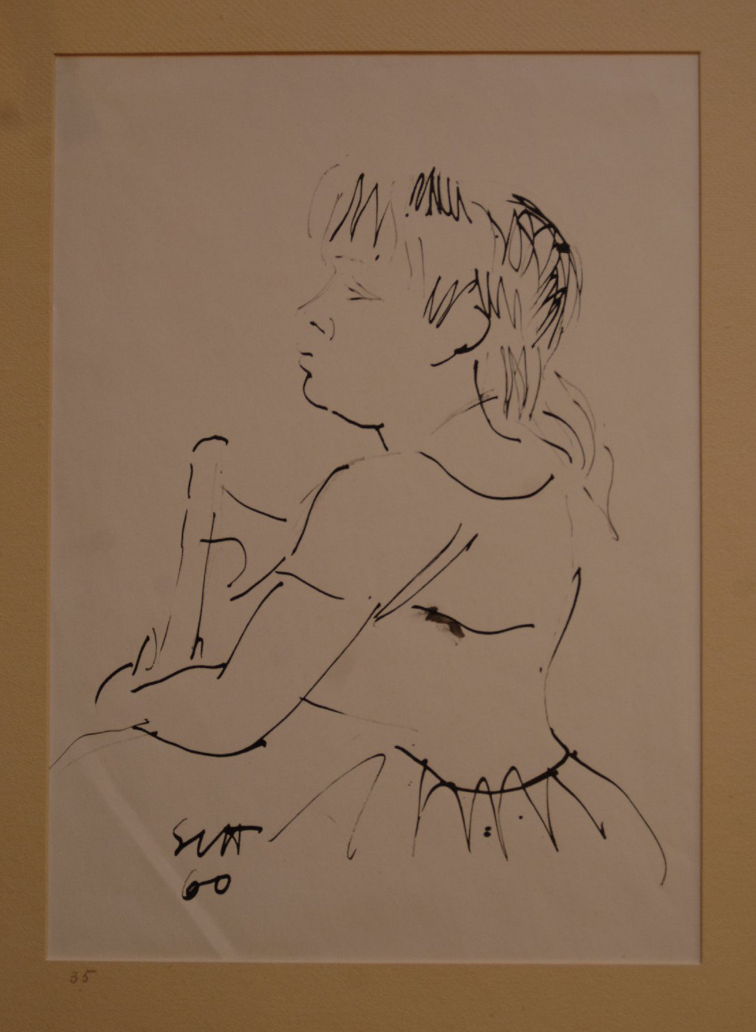 profilo di bimba (disegno, opera isolata) di Settala Giorgio (sec. XX)