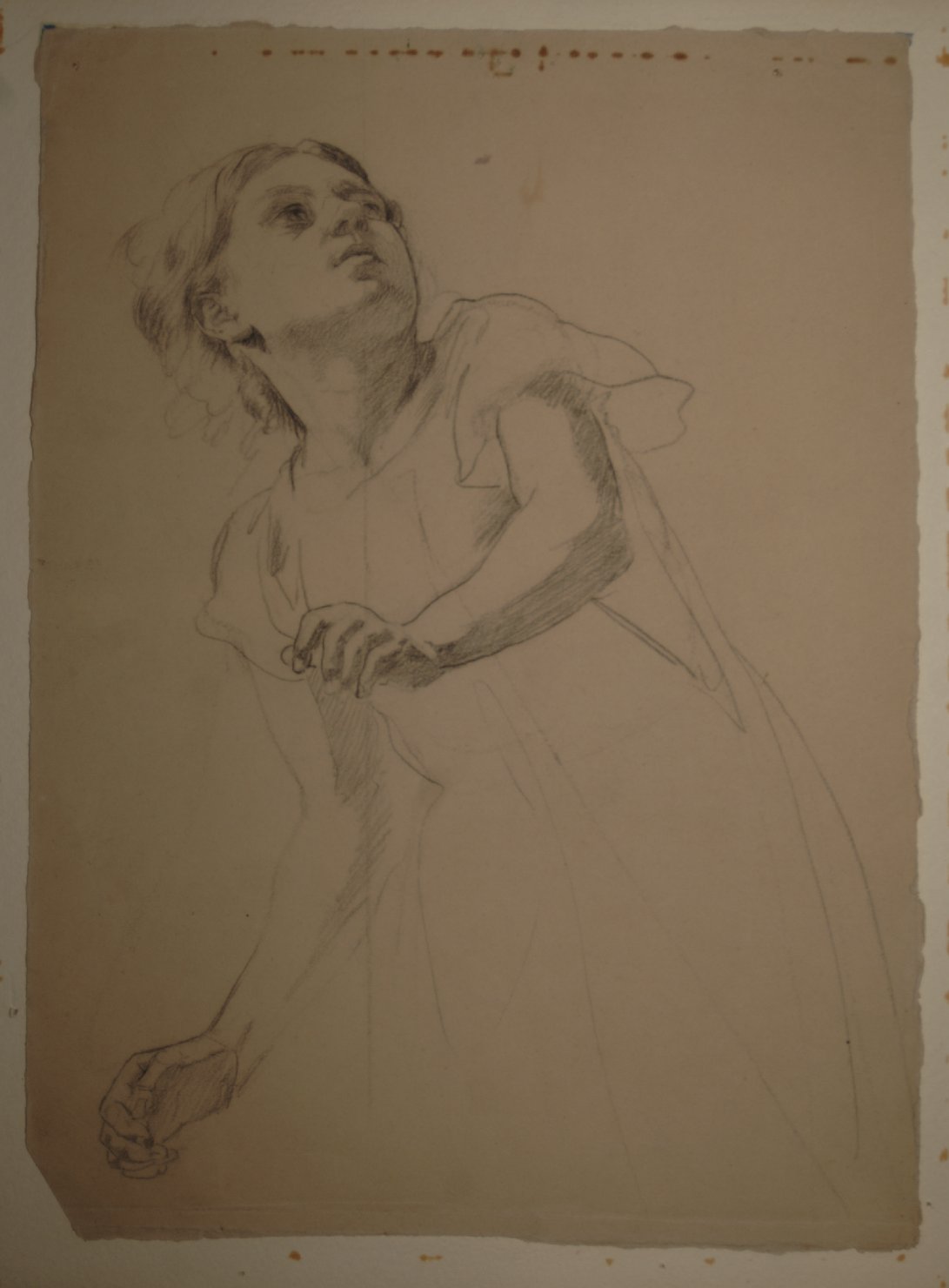 figura femminile (disegno preparatorio, opera isolata) di Barilli Cecrope (sec. XIX)