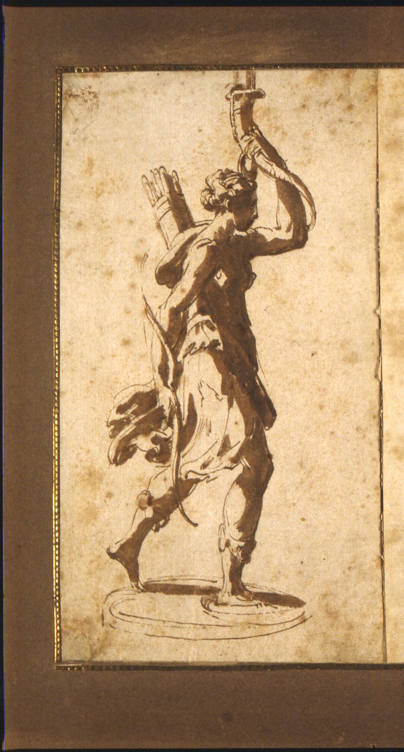 Diana (disegno, opera isolata) di Mazzola Francesco detto Parmigianino (sec. XVI)