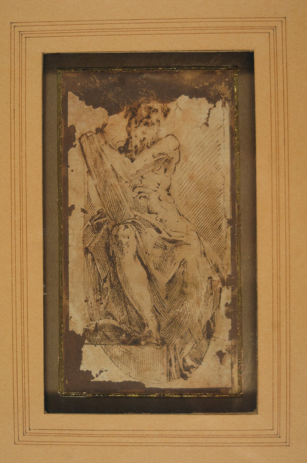 studio per il Mosé (disegno preparatorio, opera isolata) di Mazzola Francesco detto Parmigianino (sec. XVI)