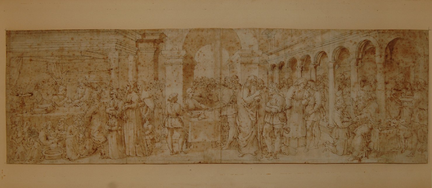 parabola del figliol prodigo (?), allegoria della gioventù (?) (disegno, opera isolata) - ambito emiliano-lombardo (sec. XVI)