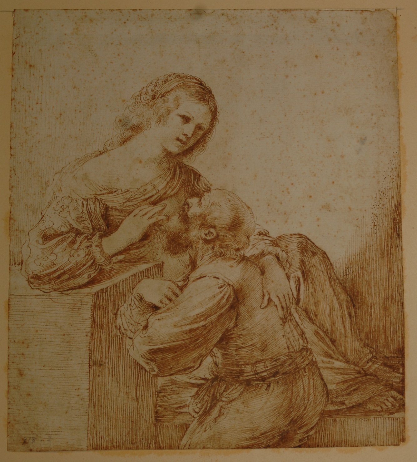 Carità romana (disegno, opera isolata) di Barbieri Giovanni Francesco detto Guercino (maniera) (sec. XVII)