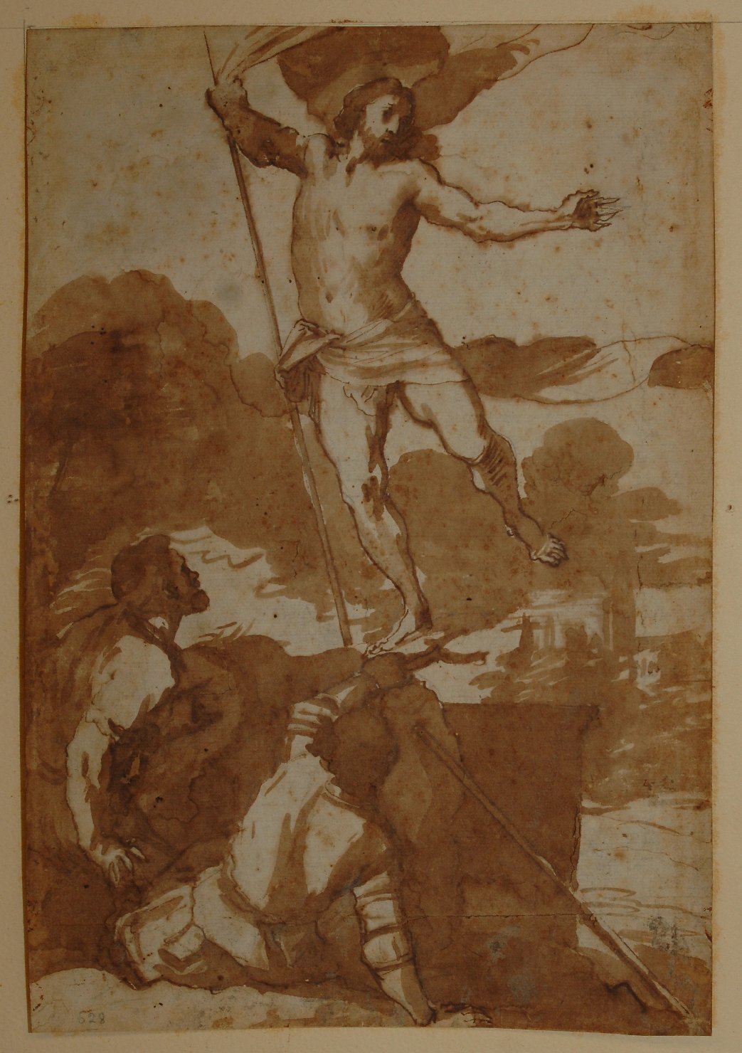 resurrezione di Cristo (disegno, opera isolata) - ambito emiliano (sec. XVI)