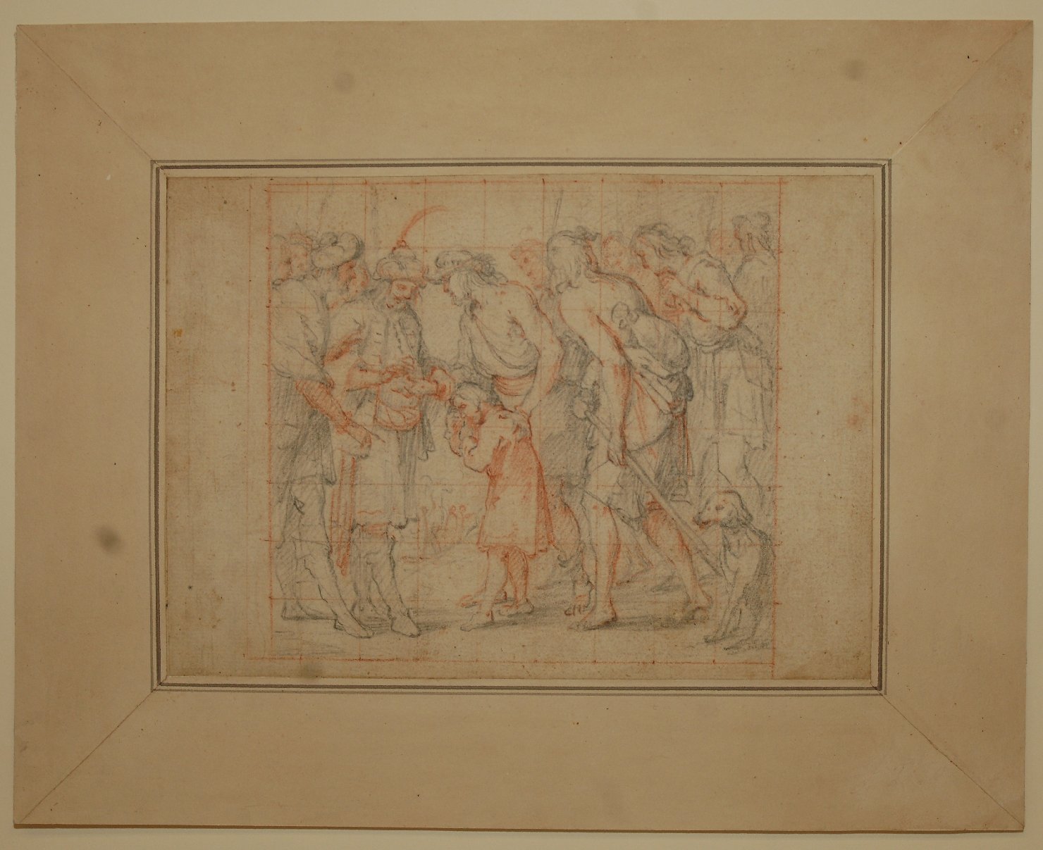 Giuseppe venduto dai fratelli (disegno preparatorio, opera isolata) di De Ferrari Giovanni Andrea (metà sec. XVII)
