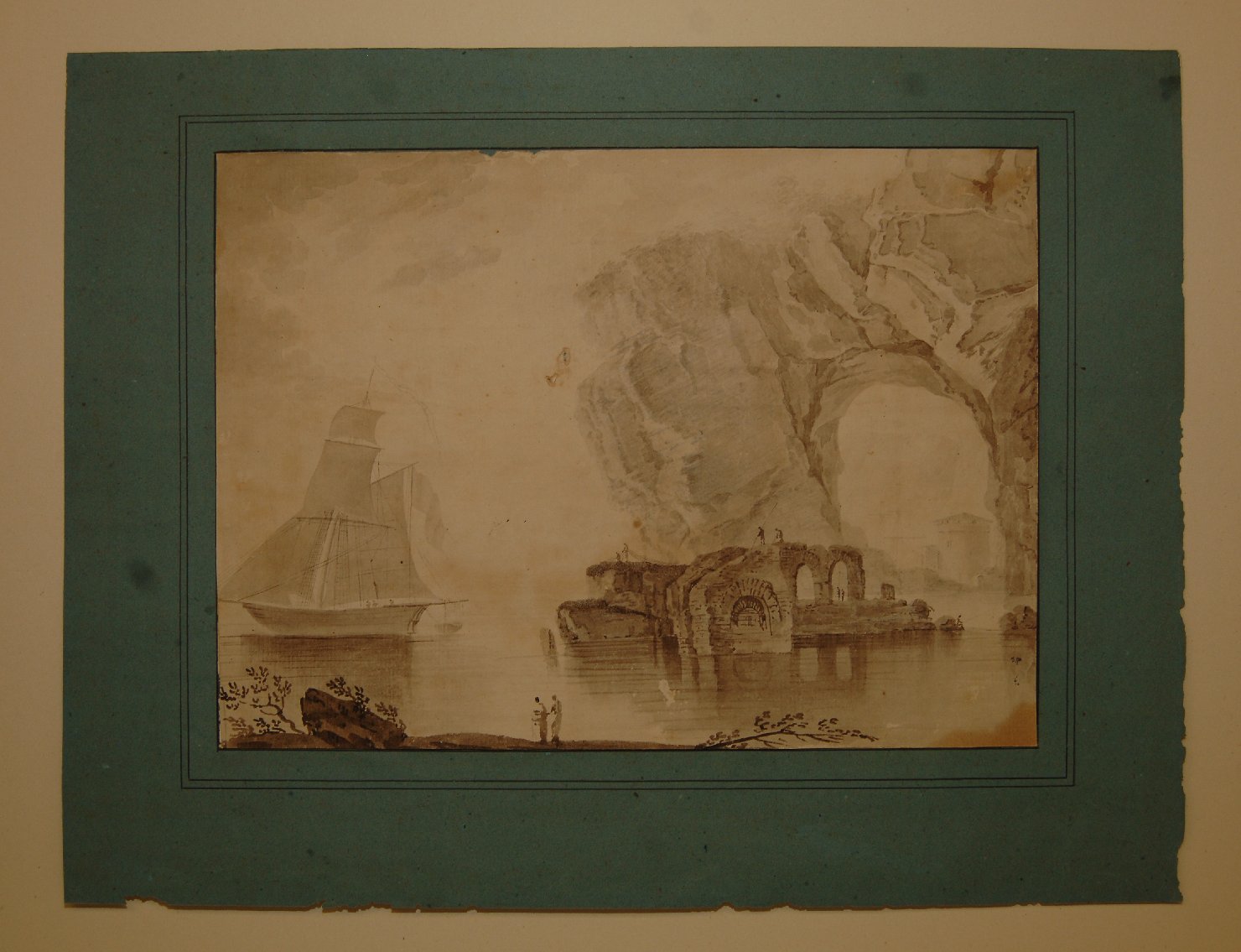 paesaggio (disegno, opera isolata) di Balzari Claudio Salvatore (attribuito) (secc. XVIII/ XIX)