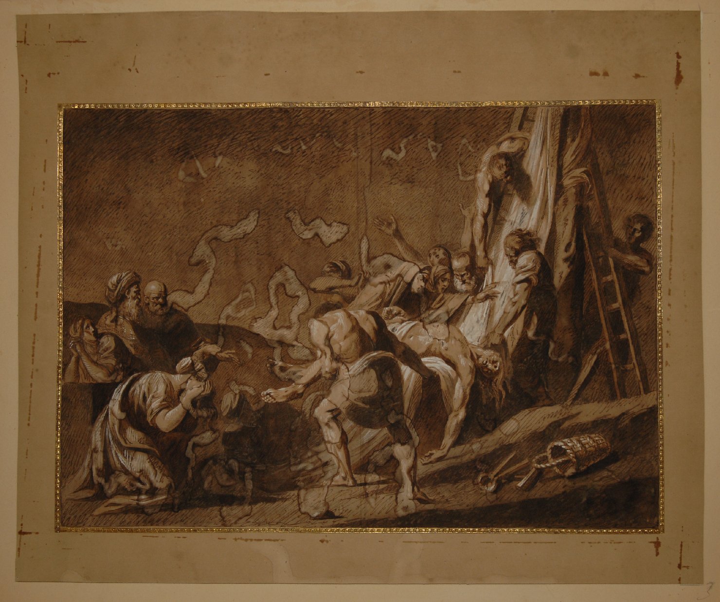 deposizione (disegno preparatorio, opera isolata) di Martini Biagio (inizio sec. XIX)