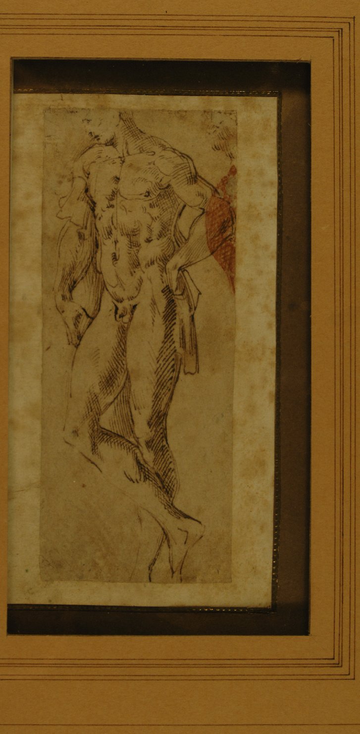 studio di nudo maschile (disegno, opera isolata) di Mazzola Francesco detto Parmigianino (attribuito) (sec. XVI)
