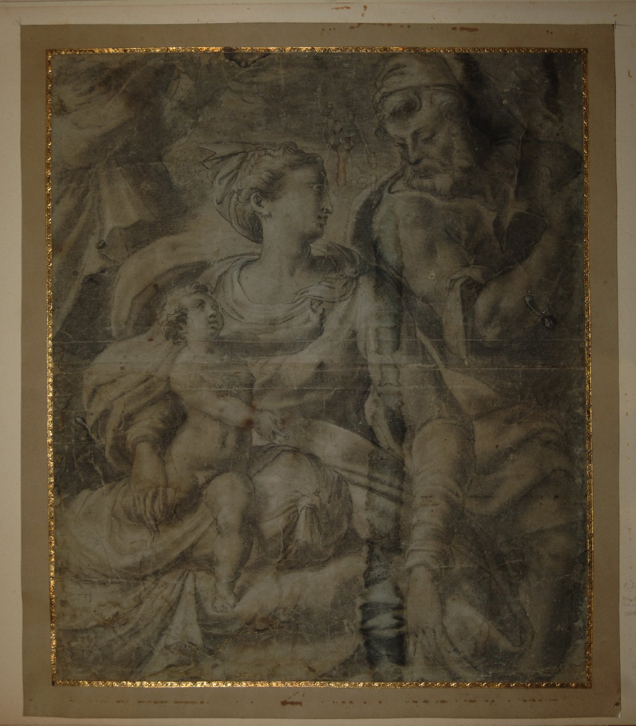 Sacra Famiglia (disegno, opera isolata) - ambito emiliano (seconda metà sec. XVI)