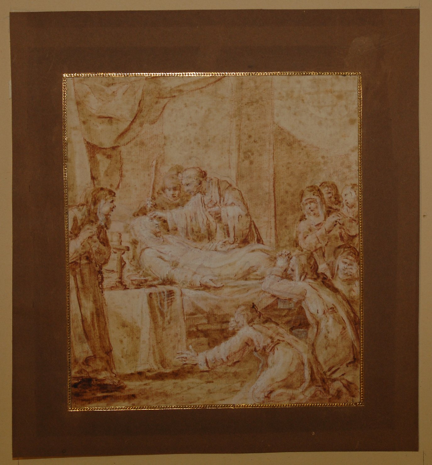 Morte della Beata Stefana Quinzani, morte di una monaca (disegno, opera isolata) di Muzzi Domenico (sec. XVIII)