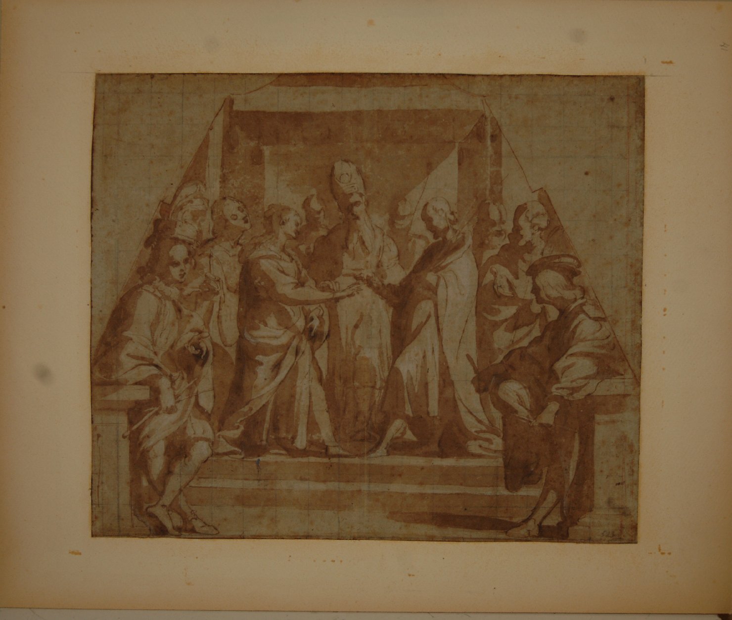 sposalizio della Vergine (disegno, opera isolata) di Cresti Domenico detto Passignano (secc. XVI/ XVII)