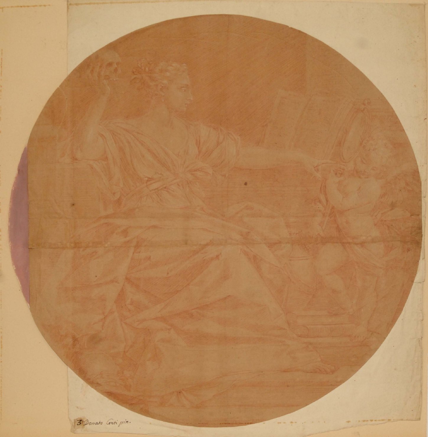 La Scienza (la Vanitas) (disegno, opera isolata) di Creti Donato (attribuito) (sec. XVIII)