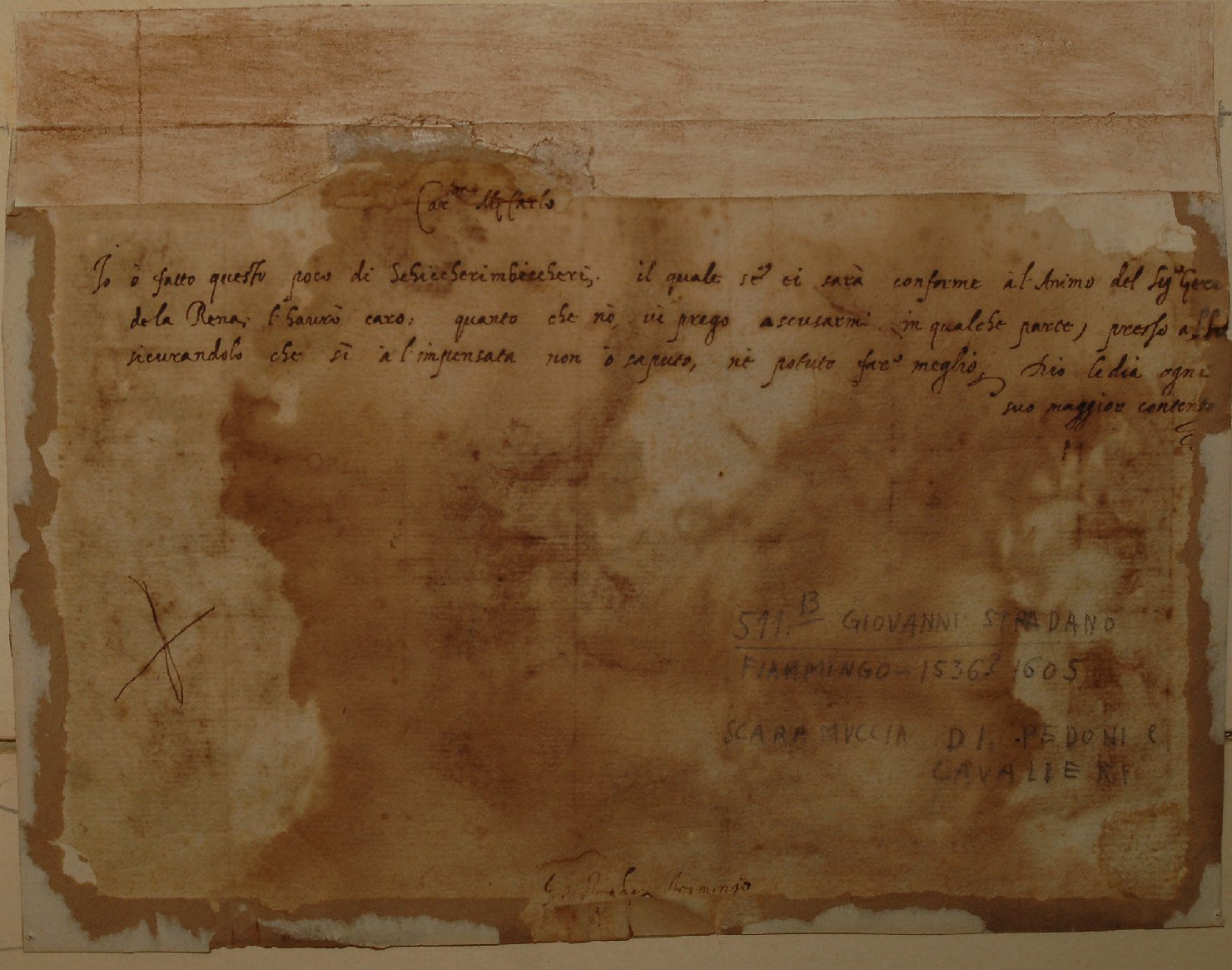 lettera (disegno, opera isolata) di Van der Straet Jan detto Giovanni Stradano (seconda metà sec. XVI)