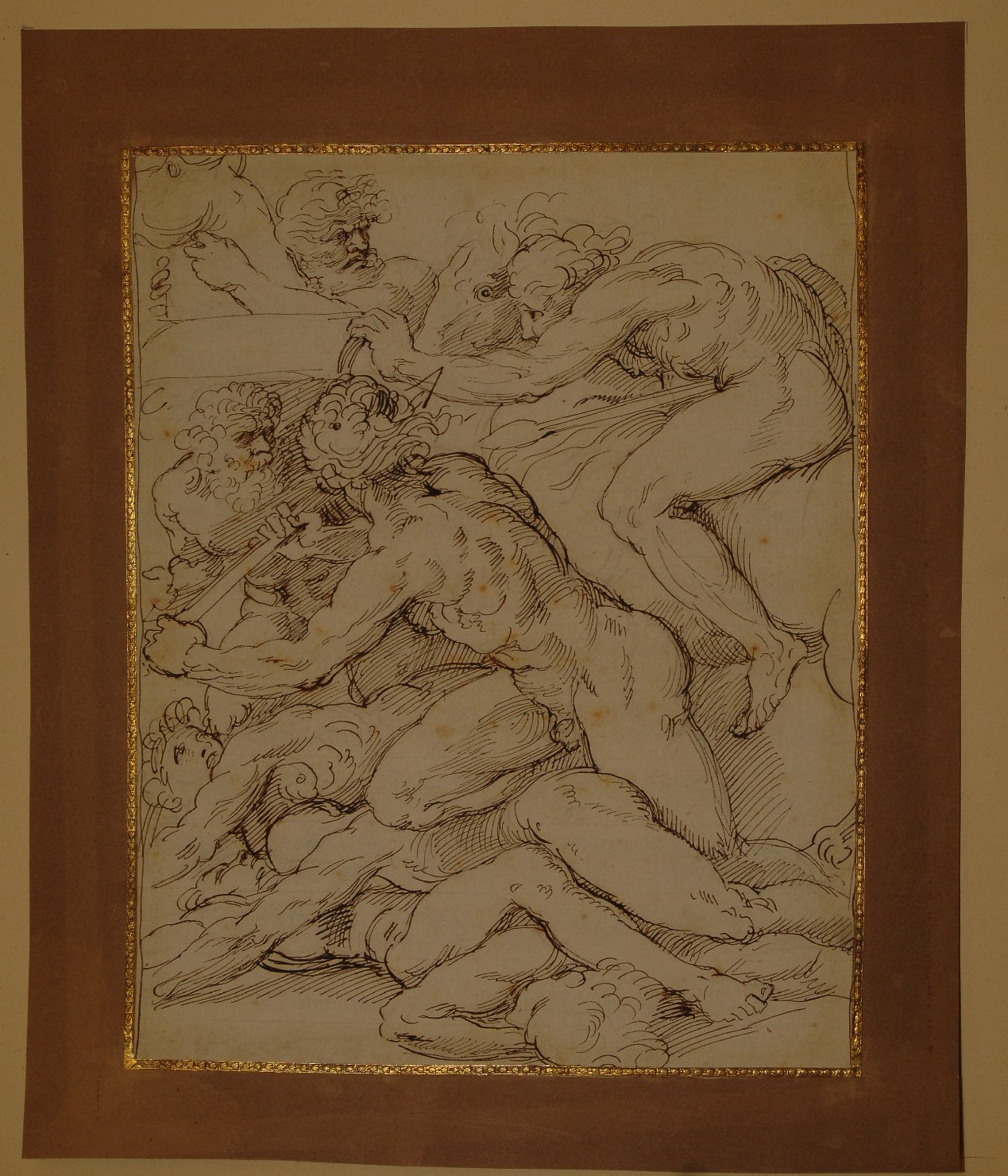 lotta dei giganti (disegno, opera isolata) di Bossi Giuseppe (attribuito) (secc. XVIII/ XIX)
