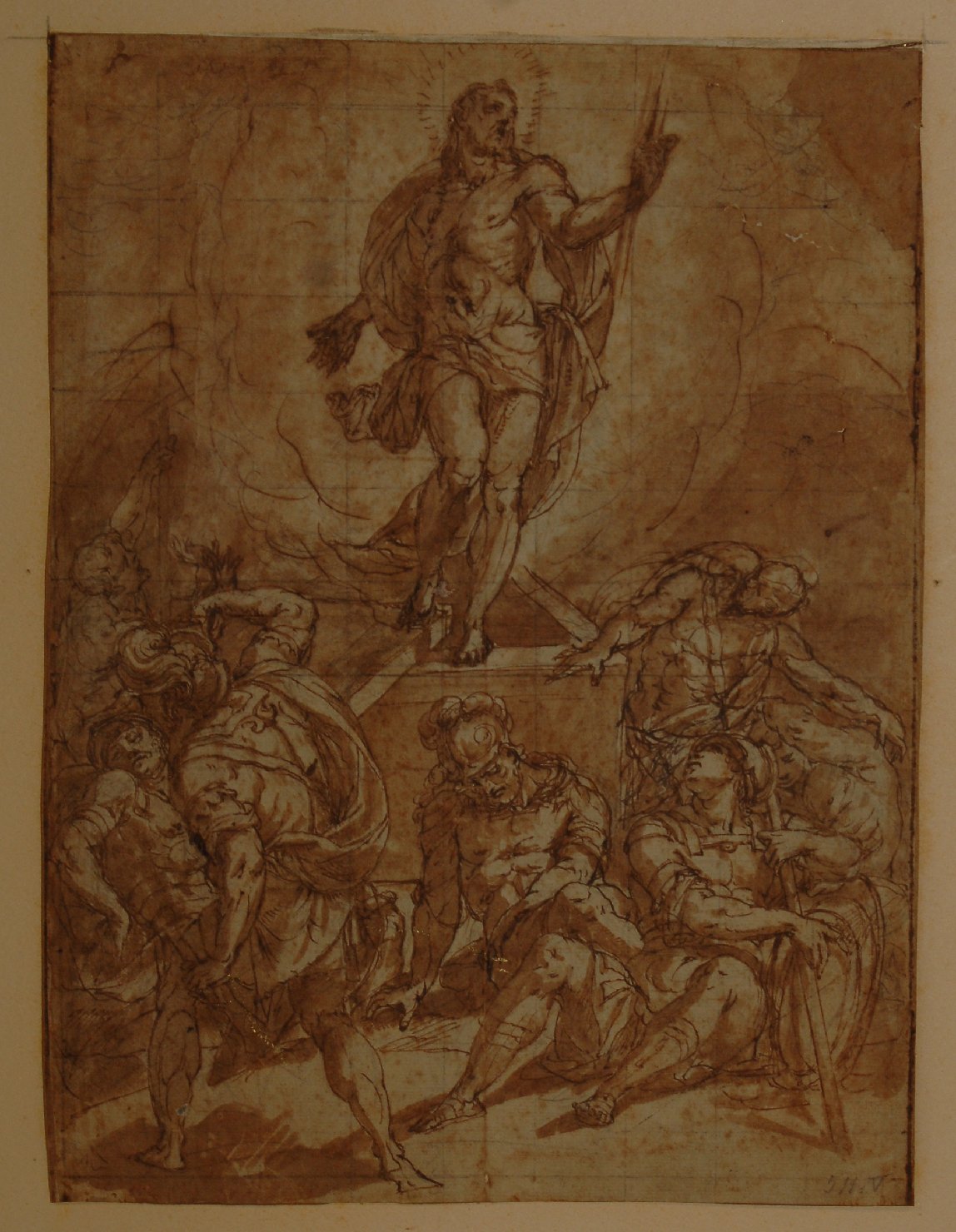 resurrezione di Cristo (disegno, opera isolata) di Procaccini Camillo (attribuito) (sec. XVI)