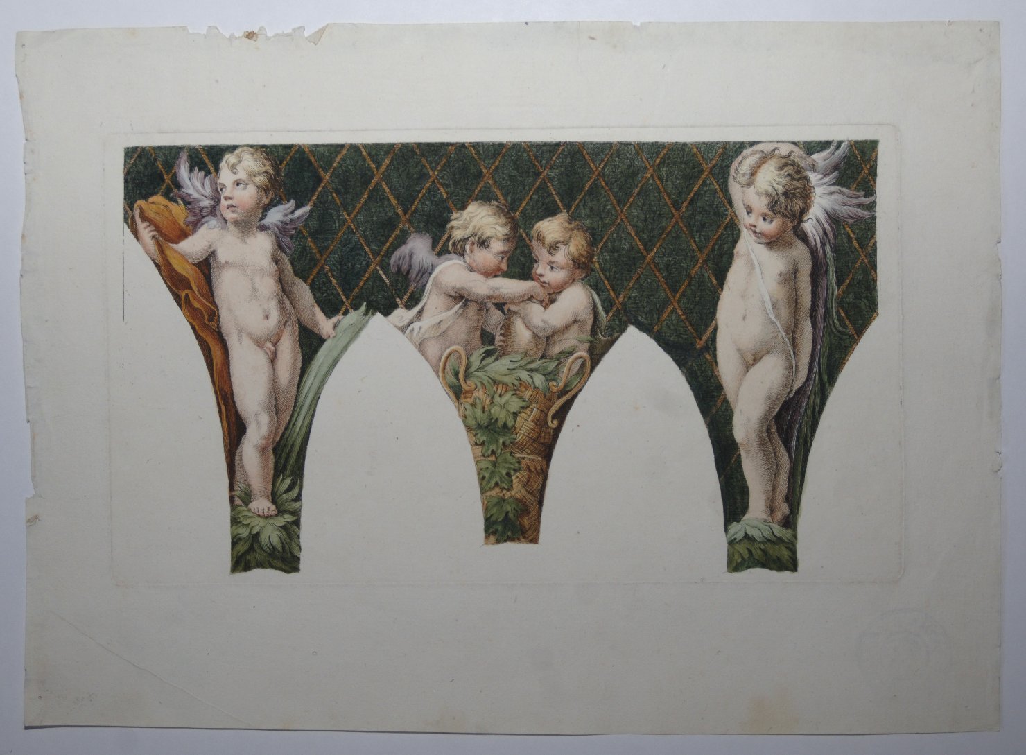 Particolare, particolare degli affreschi di Parmigianino a Fontanellato (stampa) di Bresciani, Antonio (seconda metà sec. XVIII)